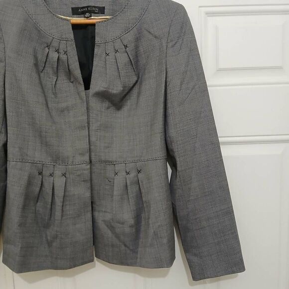 Anne Klein Womens size 6 petite gray work blazer lightweight all season - Picture 3 of 8